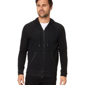 John Varvatos Black Lightweight Zip Hoodie Jacket